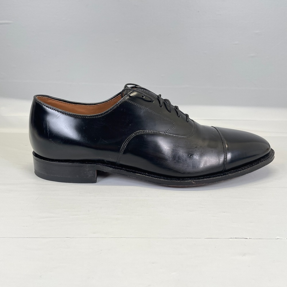 Johnston & Murphy Optima Oxford Dress Shoes Mens Size 11.5 Black Leather Cap Toe